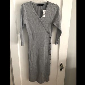 New York & Company NWT size S metallic grey dress